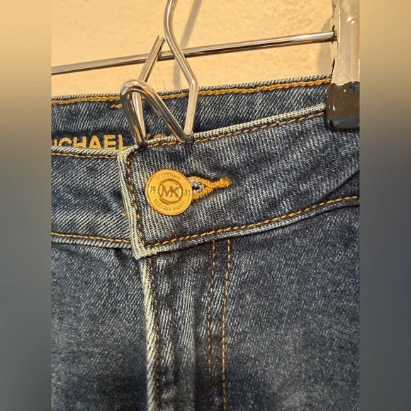 Michael Kors Front Slit Hem Straight Flare Denim Jeans Size Small - Picture 6 of 8